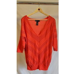 Lane Bryant V-Neck Summer Sweater Coral Women's Size 18/20